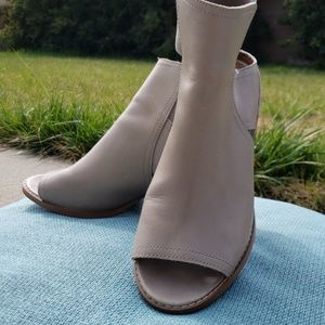 Sixtyseven Taupe/Grey Open Toe Booties